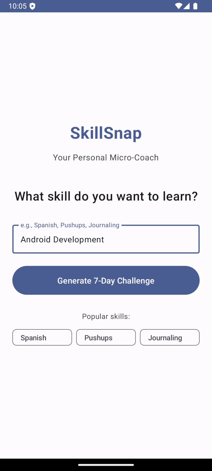 SkillSnap App Interface